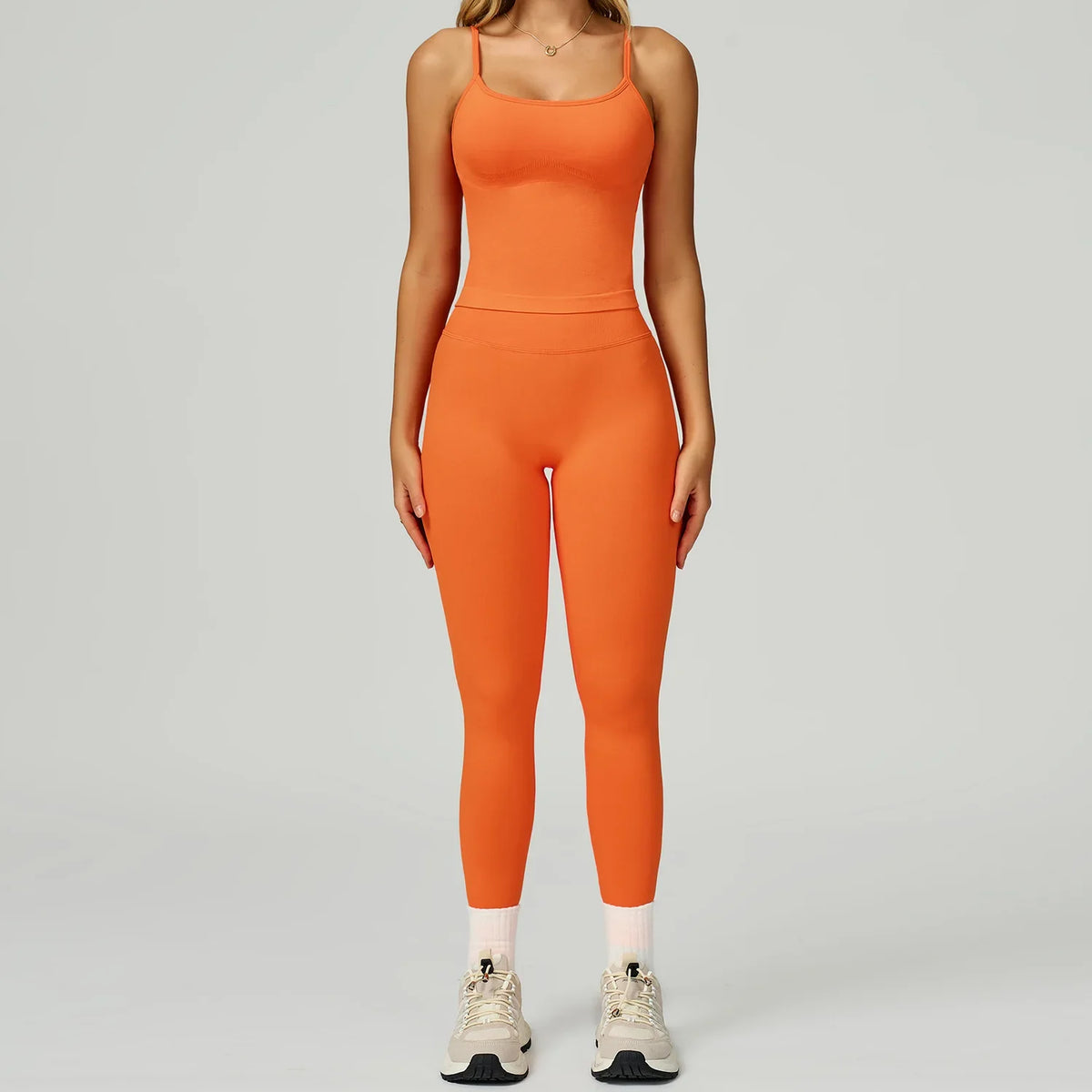 2 Pieces Women's Seamless Yoga Set Fitness Running Sports Set Slim Fit High Waist Beautiful Back Tracksuit