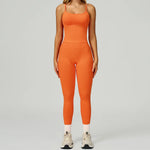 2 Pieces Women's Seamless Yoga Set Fitness Running Sports Set Slim Fit High Waist Beautiful Back Tracksuit