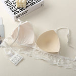 Lace Bra Women Non-wire Bralettes Small Cup Push Up Bras Backless Sexy Lingerie French 1/3 Cup Underwear Female Padded Brassiere