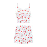 Women Pajamas Set 2 Pieces Loungewear Suits Floral Print Lace Trim Camisoles Tank Tops and Shorts Outfits Summer Sleepwear