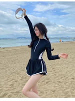 Hot Selling Swimsuit for Women, Summer Long Sleeved Jumpsuit for Girls Sexy Hot Spring Swimsuit, Concealing Flesh and Slimming