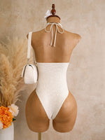 DEKA Sexy Deep V Neck Hollow Out Backless Swimwear White Shell Starfish Ornament One Piece Swimsuit Women Bathing Suit Holiday