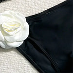 Sexy 3D Flower Black Triangle Bikinis Sets Micro Thong Swimsuit Women String Halter Bathing Suit Bikini 2026 Mujer Biquinis Swim