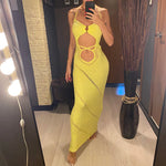 New Sexy Halter Tummy Cut Out Crochet Knitted Tunic Beach Cover Up Cover-ups Beach Dress Beach Wear Beachwear Female Women V5454