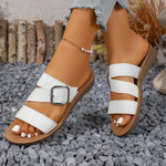 2026Summer Women Flat Sandals Solid Color Casual Comfortable Female FlatShoes