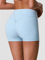 Outdoor Running Yoga Shorts Women Summer Crossed V Waist Hip Lifting Fitness Tight Sports Pants Quick Drying Gym Fitness Shorts