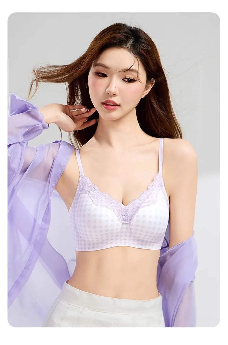 10A Antibacterial Cooling Bra for Small Chest, Summer Breathable Bralette, Wireless No Show, Anti-Sagging & Comfort Wear MOYISU
