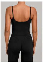 GYM Tank Top With Built In Bra women's Yoga clothing running Square Neck fitness vest beautiful back sports Workout