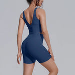 Women's Yoga Set Sports Running Fitness Beautiful Back Vest Hip Lifting Slim-Fit High Waist Shorts Training Gym Workout Suits