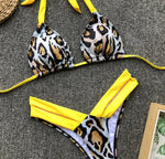 Bikini 2026 Sexy Leopard Floral Print Halter Swimwear Swimsuit Women Bikini Set Bathing Suit Beach Bikini Female Banadores Mujer