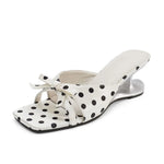 Y2K PVC Transparent Designer Sandals Women Shoes Slip On Hollow Wedge Slide Mules Beach Vacation 6cm Comfortable Walking Heels