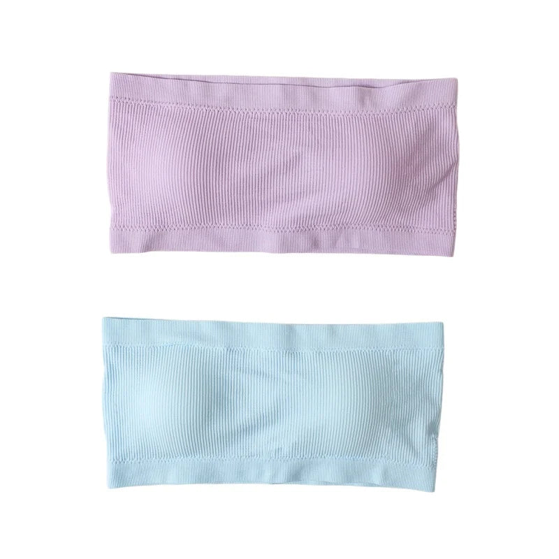 2Pcs/Set Strapless Bras For Women Tube Bra Female Sexy Crop Top Seamless Underwear Non-wire Bandeau Bra M-XL Women Intimates