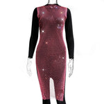 New Sexy Swimsuit Bikini Cover Up Beach Dress Women Mesh Slit Sparkling Crystal Diamond Cover Ups for Swimwear Women Pareo Plage