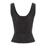 Women Vest Lace-up Strap Renaissance Vinatge Square Neck Sleeveless Medieval Slim Fit Halloween Cosplay Performance Top