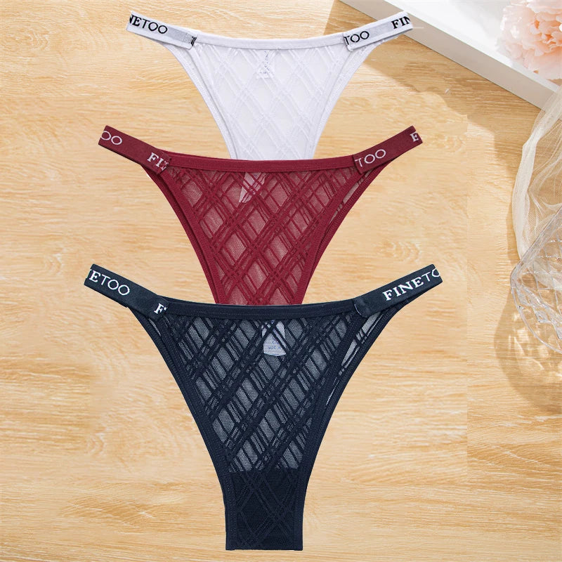 3Pcs/Set Cotton Panties Women Letter Belt Lace Sexy Briefs Seamless Low Rise Underwear Ladies M-XL Underwear Girls Lingerie New