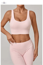 Running Sports Bra Women High Support Open Back Yoga Breathable Slim Fit Fitness Pilates Tank Top With Removable Pads