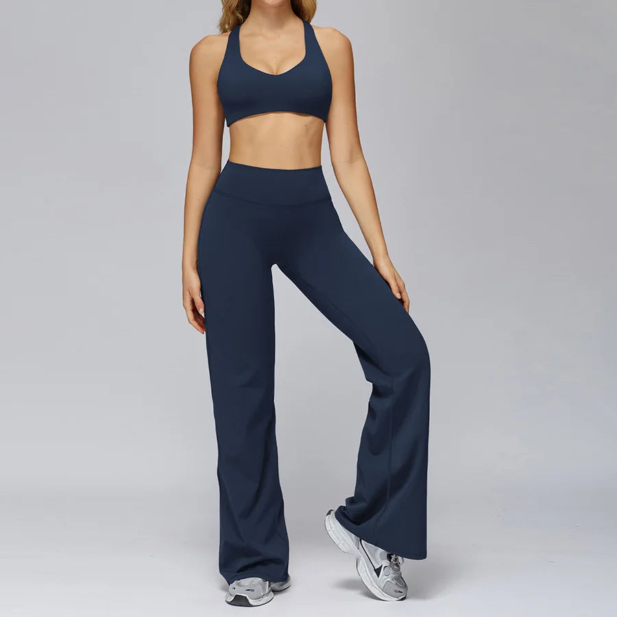 New yoga set 2 pieces gym set Women Long Sleeve Sports Shirts Sports Bra Leggings Suit Fitness Running Workout Suits Tracksuit