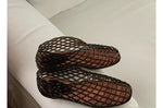 Women's New Flat Sandals with Hollow Transparent Color Mesh Jelly Shoes Woman Daily Walking Flats Plus Size 41 Soft PVC Footwear