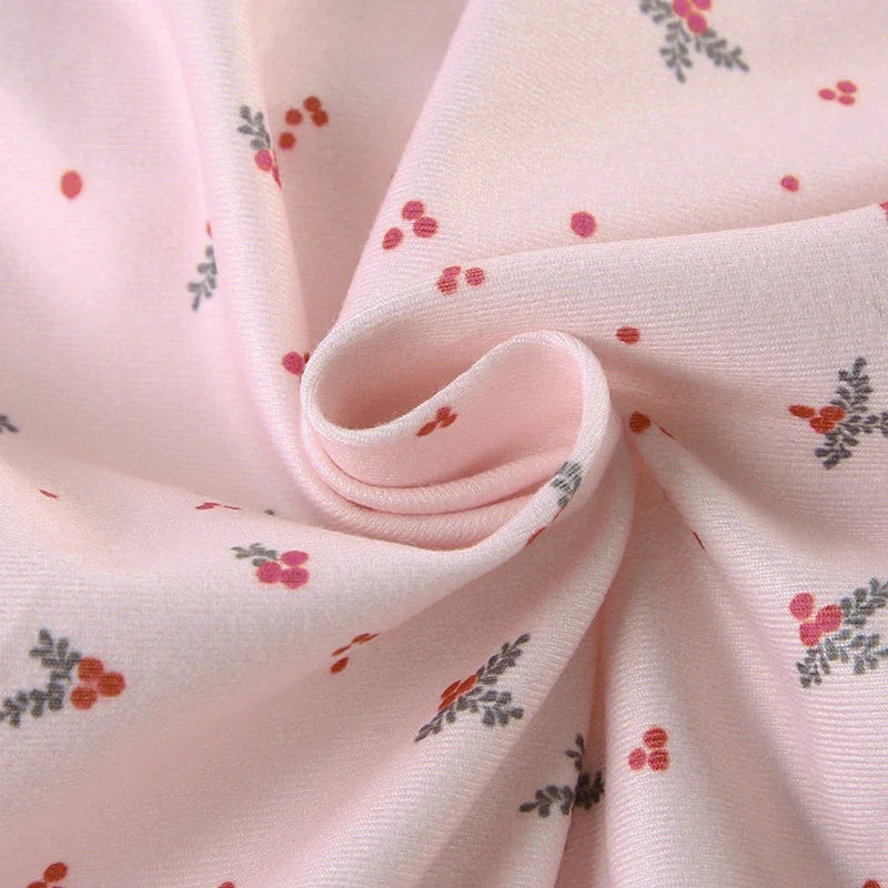Cute Pink Floral Lace Patchwork Two-piece Pajamas Set for Women Sleepwear Sleeveless Camisoles and Slim Shorts Loungewear