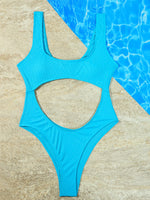 Sexy Hollow Out Thong Bikini 2026 Women Black Red Ribbed Backless Tummy Cut Out One Piece Swimsuit Beach Bathing Suit Swimwear