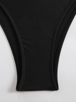 Sexy Black Hollow Out Bikini 2025 Women One Shoulder Metal DesignerBackless Thong One Piece Swimsuit Summer Bathing Suits