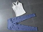 Women's Seamless Yoga Sets Sports Fitness Hip-lifting High Waist Pant Sleeveless Backless Suits Workout Running Leggings Sets