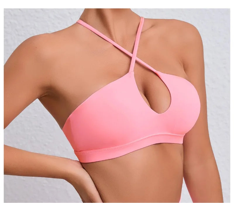 Women's Yoga Bra - Running Cross Back Breathable Naked Feel Sports Fitness Brafor Yoga Running Gym Top