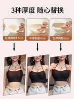 MOYISU 3D Push Up Bra for Small Bust, Halter Off Shoulder Open Back Bralette, Ultra Thin Straps Summer Bestseller, Sexy & Gather