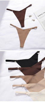 Iron Ring Ice Silk Sexy Women G String Briefs Panties Girls Underwear Thong Underpants Seamless Lingerie Plus Size S-XL