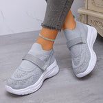 Shiny Crystal White Platform Sneakers Women Comfort Knitted Breathable Walking Shoes Woman Casual Non-Slip Sport Shoes Ladies