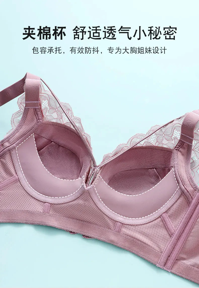 Coverage Lace Bras Plus Size Push Up Bra Sexy Lingerie Women FullWireless Brassiere C D E Cup Push Up Bras for women Bra 52CDE