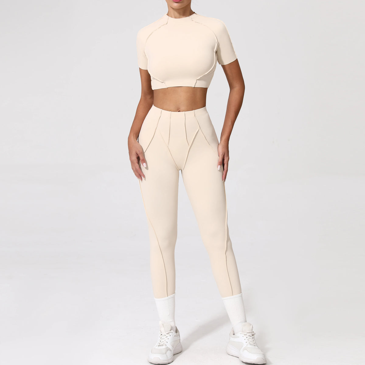 2PCS Yoga Suit Sports Set Women Quick-Drying Gym Set Women Tracksuit Running Workout Long Sleeve Sports Shirt Yoga Clothing