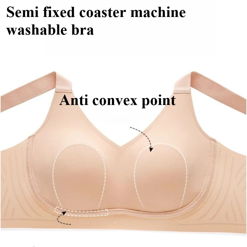 Plus Size Unlined Minimizer Bra Wire-Free Side Support Anti-Sag Lightweight Lift Soft Support Underwear Women Sport Everyday Bra