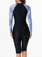 2026 Zipper Slim Swimsuit Women Long Sleeve & Knee One Piece Swimwear Female Bather Bathing Swimming Swim Surf Suit Beachwear