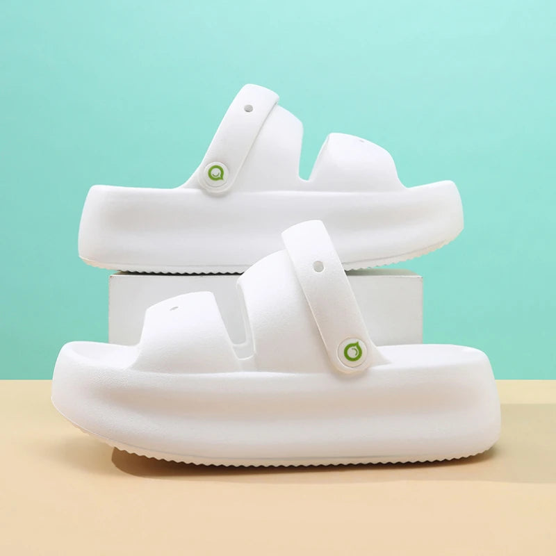 Women Summer Platform Sandals Thick Sole Home Street Slippers Soft EVA Girls Student Daily Walking Shoes 2 Way Wear Sandalias
