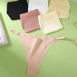 4Pcs/Set Women Ice Silk Low Rise Briefs with Decorative Side Buckle Sexy Brazilian Panties Seamless Underwear Lingerie S-XL
