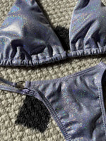 Halter Shiny PU Faux Leather Bikini Female Swimsuit Women Swimwear Two-piece Bikini Set Mini Micro Thong Bathing Suit Swim Lady
