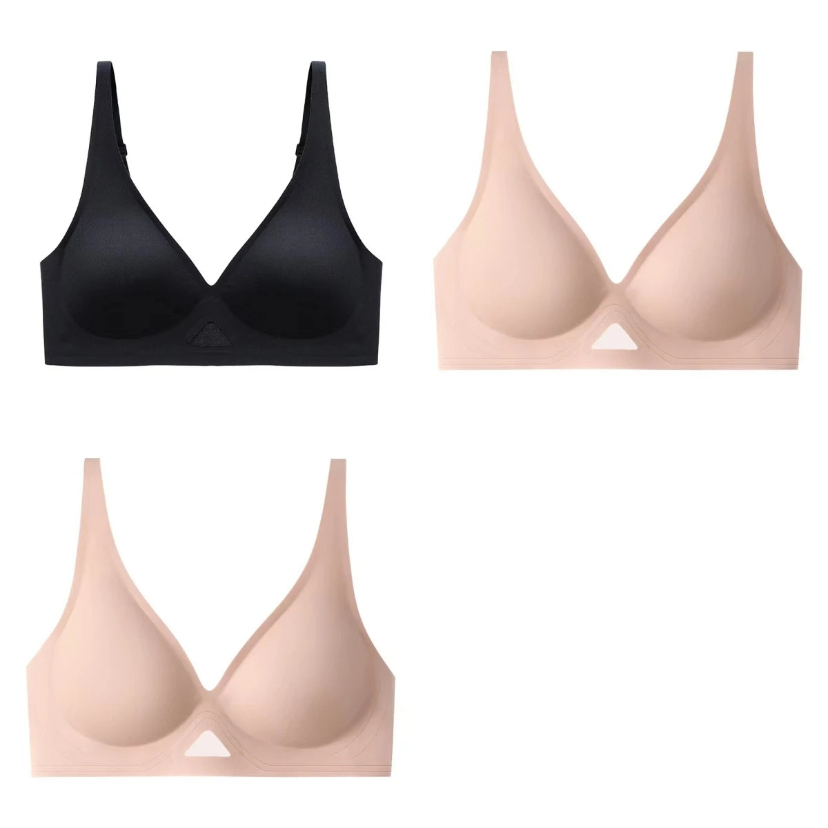 3pcs/Lot Seamless Bras for Women Push Up Brasiere Deep V Bralette Comfort Nonwire Underwear Female Invisible Bra Sexy Lingerie