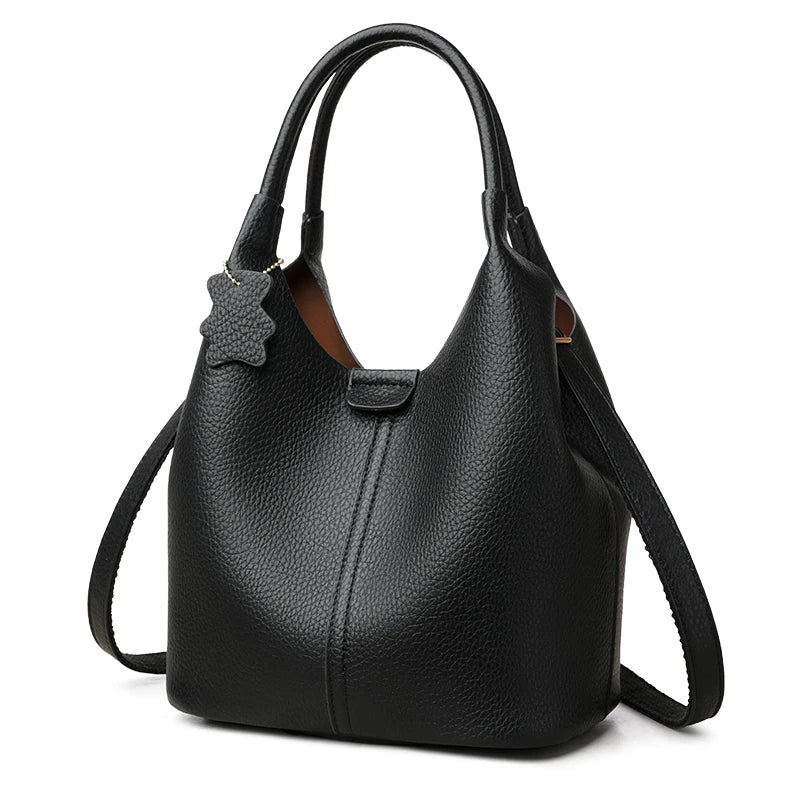 New Trendy Casual Soft PU Women's Handbags Solid Color Large Capacity Female Shoulder Bags Retro Tote Bags For Commute Shopping