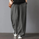 Casual Wide Leg Trousers Women Solid Long Pants Breathable Comfortable Loose Leisure Harem Pants for Outdoor