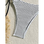 Wrinkled Halter Two-Pieces Bikini Set Bikini Female Swimsuit Women Swimwear Strappy High Cut Leg Bathing Suit Bather Swim V7043