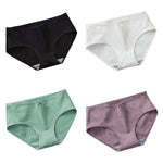 4Pcs/Set Women Cotton Panties Low Waist Briefs Breathable Comfort Underwear Sexy Lingerie Solid Color Underpants Intimates M-XL