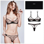 Summer Sexy Hot Ultra Thin Bra Set Women'sLace Lingerie French Lingerie Underwear Everyday BraUnlined Minimizer Push-up Bra