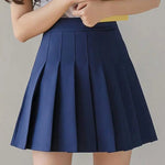 Autumn and Winter New Pleated Skirt Women's Half Skirt Korean High Waist Slim Mini Skirt Preppy Style Side Zipper A-Line Skirt