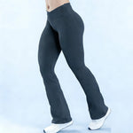 Flares Gym Legging for Women Seamless Yoga Pants High Cross Waist Scrunch Sports Legging Yoga Tights Wide Leg Workout Trousers