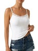 Summer Women Lace Neckline Camisole Adjustable thin straps Vest Top Built-in padding Breathable Sleeveless Underwear