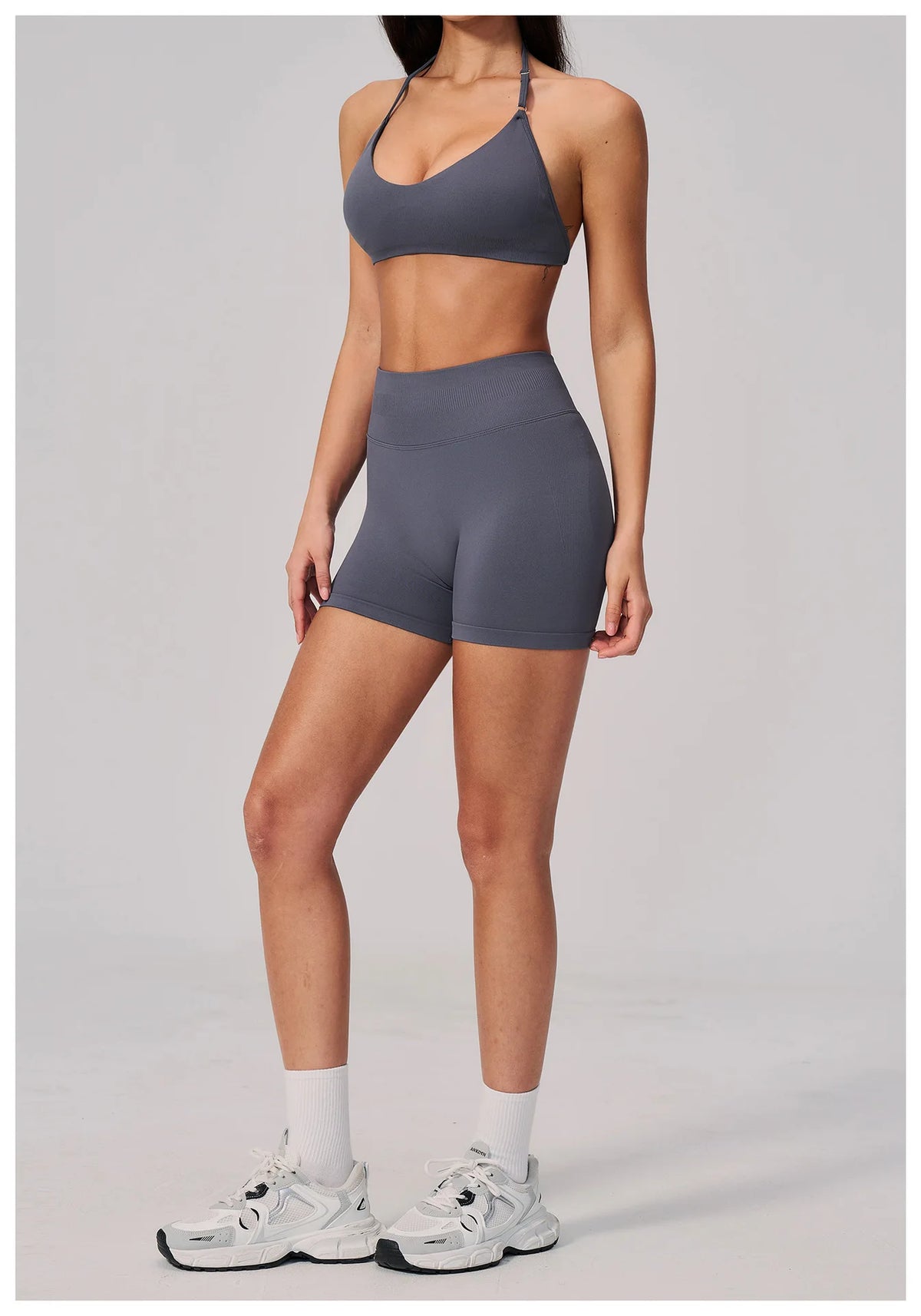 2 Pieces Seamless Yoga Sets Women Solid Color Sports Bra Tight Fitting Peach Buttocks Shorts Fitness Suit Gym Running Tracksuit