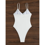 Sexy New Ribbed V Neck Wrinkled High Cut Women Swimwear One Piece Swimsuit Female Monokini Padded Bather Bathing Suit Swim K6364