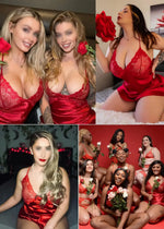 Women Sexy Satin Lace Nightdress Babydoll Lingerie V-Neck Sleeveless Sleepwear Pajama Dress