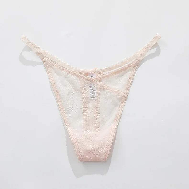 Girls Sexy G String Panties Women Lace Briefs Hollow Out Underwear Thong High Quality Transparent Underpants Lingerie Intimates